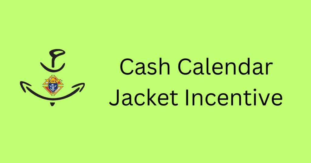 Msgr. Gaire Council #4850 in Redvers presented a jacket to their Chaplain 3 Cash Calendar Jacket Incentive